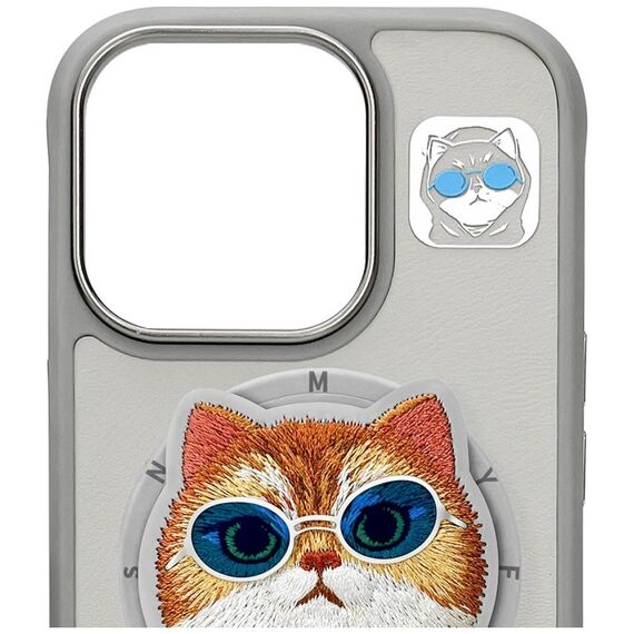 Nimmy Glasses Cool Cat MagSafe Case for iPhone 16 Pro Max - Gray