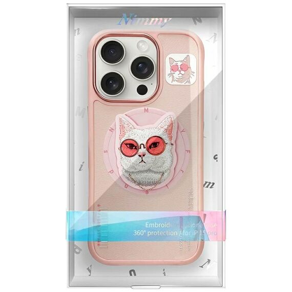 Nimmy Glasses Cool Cat MagSafe Case for iPhone 16 Pro - Pink