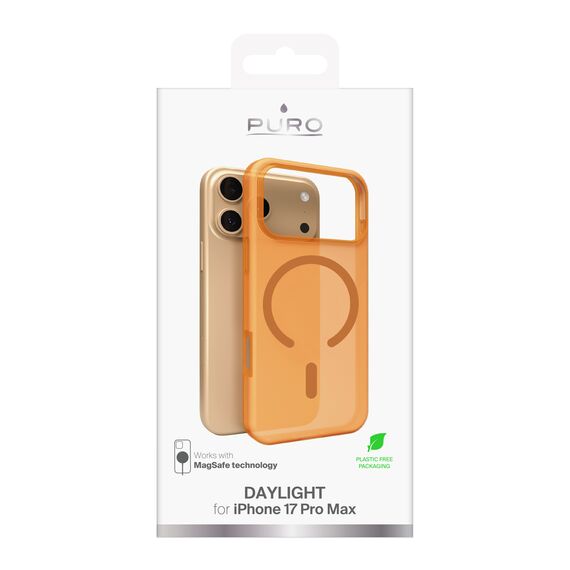 Puro Daylight Magsafe Compatible Silicone Case for iPhone 17 Pro Max - Translucent Orange - Apple Cases - Cases - Techbox