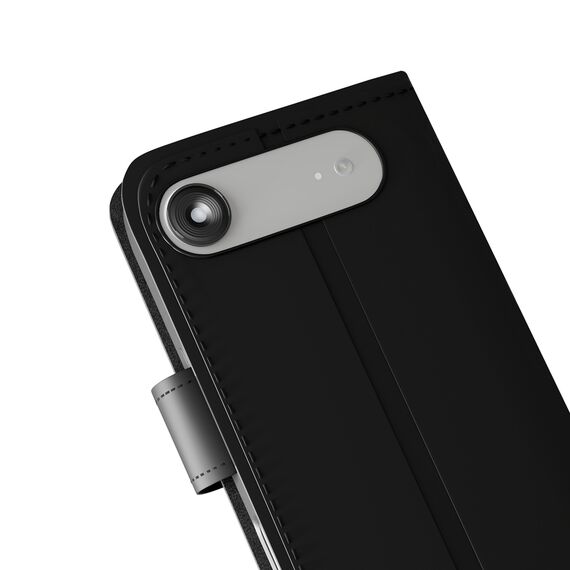 Puro Wallet Stand Case for iPhone 17 Air made of eco-leather, with a flap, wallet and stand function - black - Apple Cases - Cases - Techbox