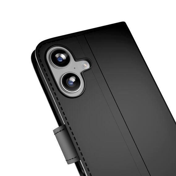 Puro Wallet Stand case for iPhone 17 made of eco-leather, with a flap, wallet and stand function - black | Techbox