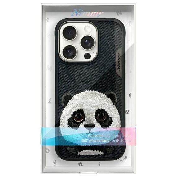 Nimmy Big Eyed Pet 2.0 Panda case for iPhone 16 Pro - black | Techbox