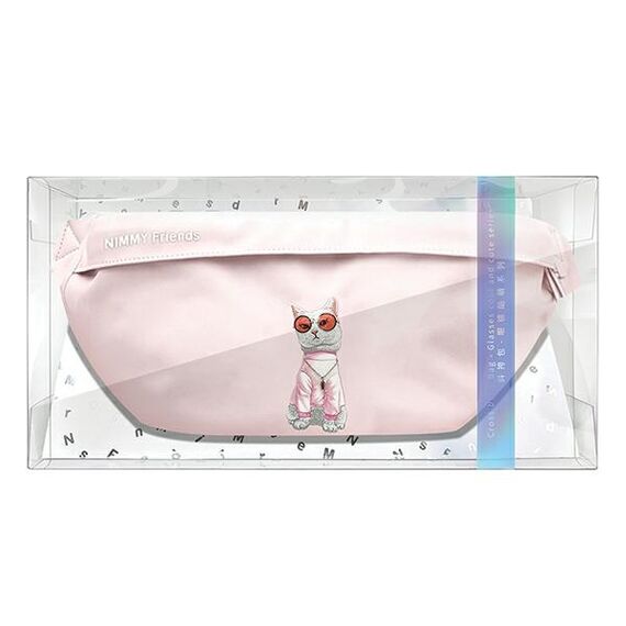 Nimmy Crossbody Glasses Cool Cat Shoulder Bag - Pink