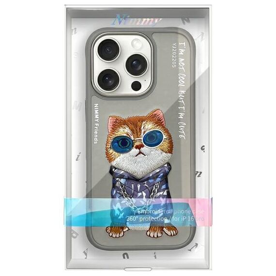 Nimmy Glasses Cool Cat Case for iPhone 16 Pro Max - Gray - Apple Cases - Cases - Techbox