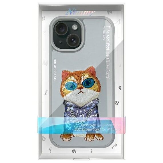 Nimmy Glasses Cool Cat iPhone 15 Case - Gray - Uncategorized Cases (2) - Cases - Techbox