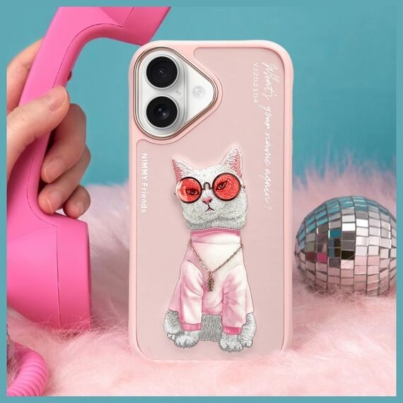 Nimmy Glasses Cool Cat iPhone 16 Case - Pink - Uncategorized Cases (2) - Cases - Techbox