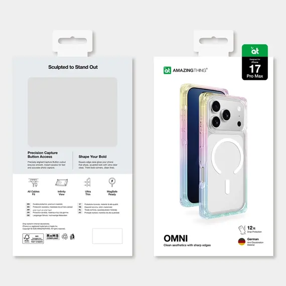 AmazingThing Omni case for iPhone 17 Pro compatible with MagSafe - transparent-rainbow - Apple Cases - Cases - Techbox