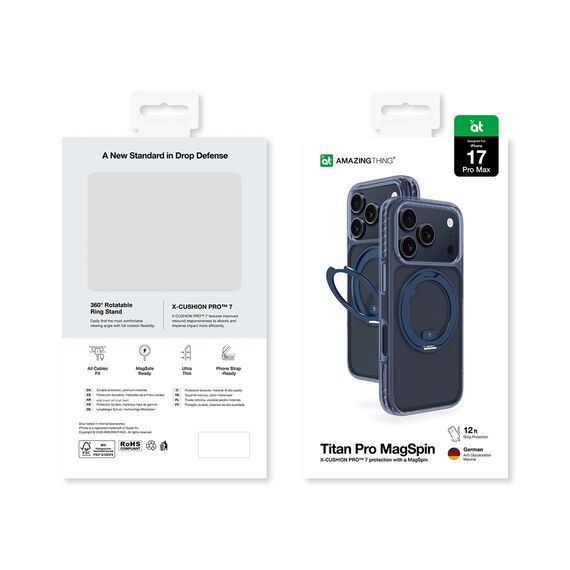 AmazingThing Titan Pro MagSpin Case for iPhone 17 Pro Max Compatible with MagSafe - Blue | Techbox