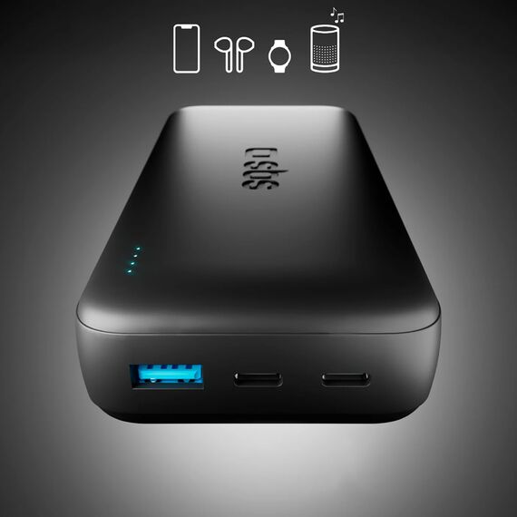 SBS Infinity Power Bank 20000mAh 10W LiFePo₄ USB-A USB-C - Black | Techbox