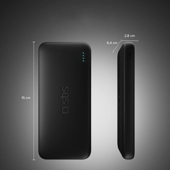 SBS Infinity Power Bank 20000mAh 10W LiFePo₄ USB-A USB-C - Black | Techbox