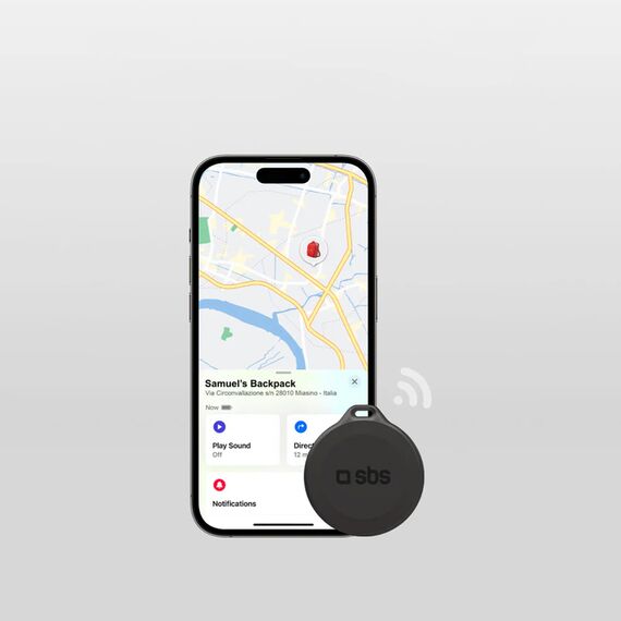 SBS Track My Circle Waterproof IP65 Locator Compatible with Apple Find My - Black - Uncategorized Screen Protection (2) - Screen & Camera Protection - Techbox