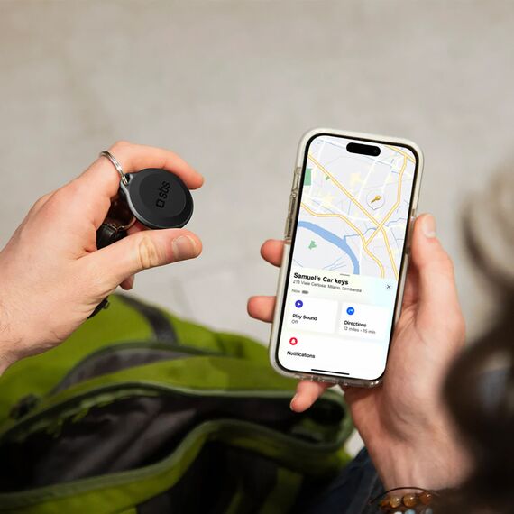 SBS Track My Circle Waterproof IP65 Locator Compatible with Apple Find My - Black - Uncategorized Screen Protection (2) - Screen & Camera Protection - Techbox