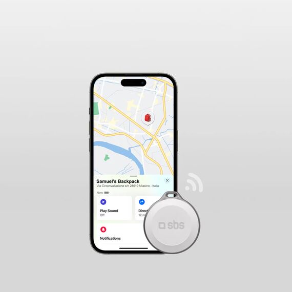 SBS Track My Circle Waterproof IP65 Locator Compatible with Apple Find My - White | Techbox