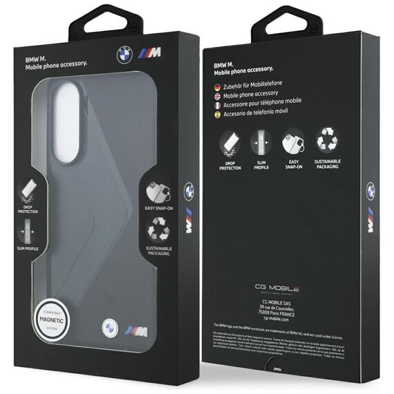 BMW Leather Oversized Stripes MagSafe case for Samsung Galaxy S25 Edge - black | Techbox
