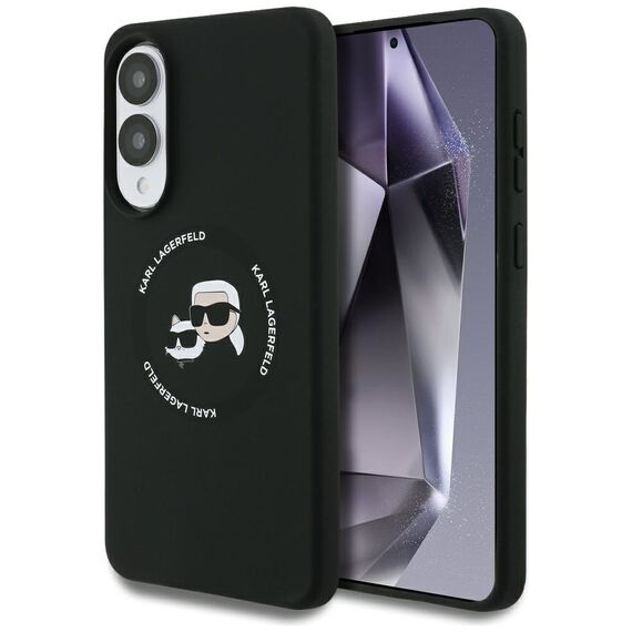 Karl Lagerfeld Silicone nauble Heads And Circle MagSafe case for Samsung Galaxy S25 Edge - black - Samsung Cases - Cases - Techbox