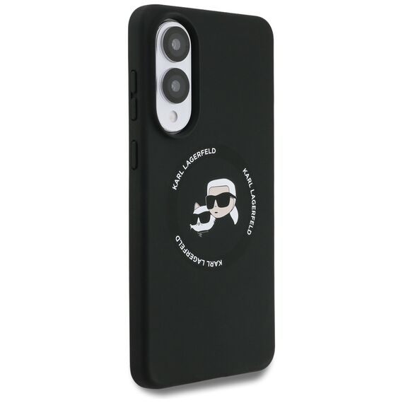 Karl Lagerfeld Silicone nauble Heads And Circle MagSafe case for Samsung Galaxy S25 Edge - black - Samsung Cases - Cases - Techbox