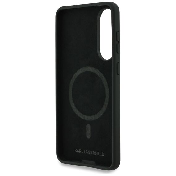 Karl Lagerfeld Silicone nauble Heads And Circle MagSafe case for Samsung Galaxy S25 Edge - black - Samsung Cases - Cases - Techbox