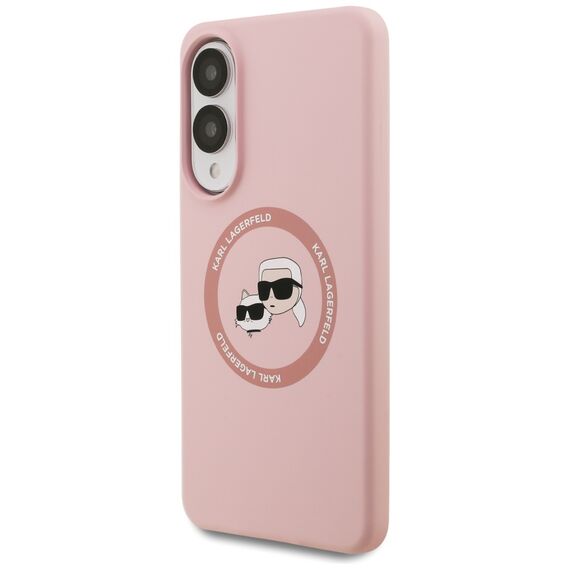 Karl Lagerfeld Silicone Nauble Heads And Circle MagSafe Case for Samsung Galaxy S25 Edge - Pink | Techbox