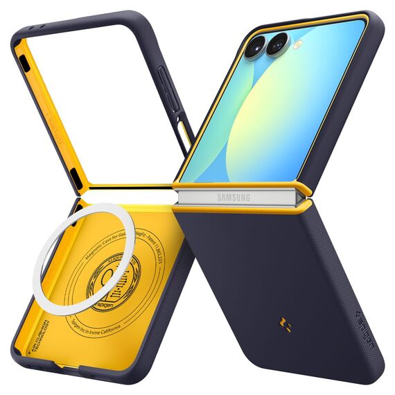 Nano Pop Mag MagSafe Case for Samsung Galaxy Z Flip 7 - Navy Blue and Yellow - Uncategorized Cases (2) - Cases - Techbox