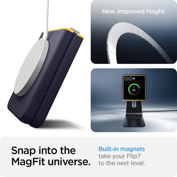 Nano Pop Mag MagSafe Case for Samsung Galaxy Z Flip 7 - Navy Blue and Yellow - Uncategorized Cases (2) - Cases - Techbox