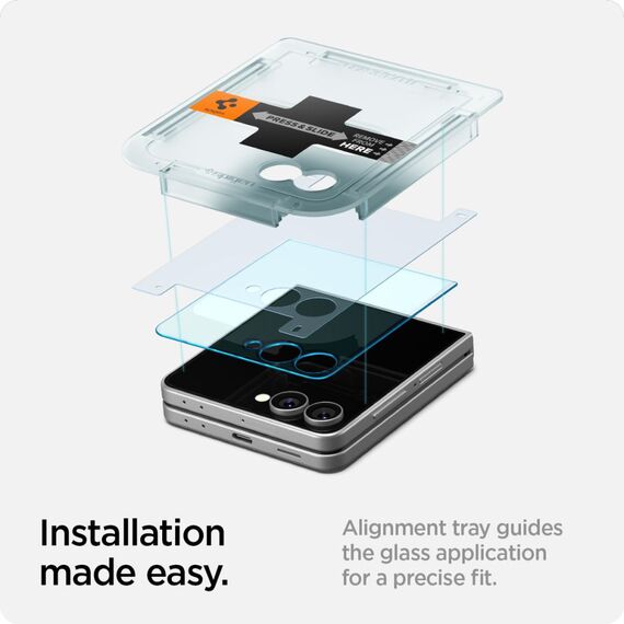 Spigen Glas.TR EZ Fit HD Tempered Glass Screen Protector for Samsung Galaxy Z Flip 7 - Transparent - Uncategorized Screen Protection (2) - Screen & Camera Protection - Techbox