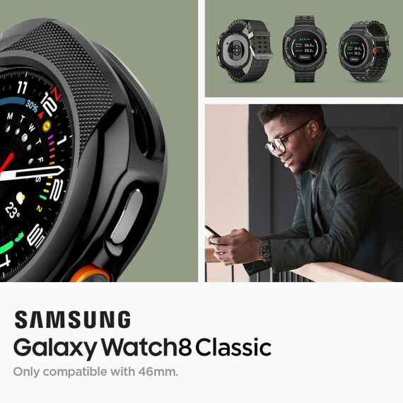 Spigen Liquid Air Case for Samsung Galaxy Watch 8 Classic 46mm - Black - Accessories - Smartwatches & Accessories - Techbox