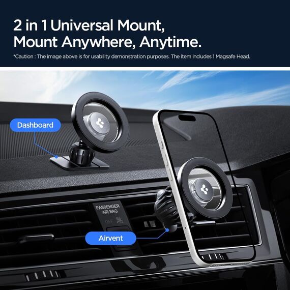 Spigen MFT13 MagSafe Car Holder for Cockpit or Air Vent - Silver