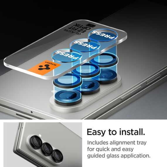 Spigen Optik Pro HD Glas.TR EZ Fit 2-pack Camera Protector for Samsung Galaxy Z Fold 7 - Black