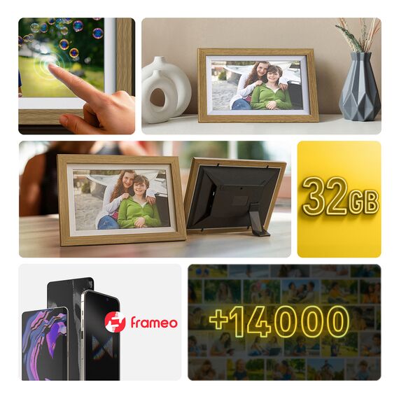 Wozinsky WRC-32 10.1" Digital Photo Frame with Frameo 32GB App - Light Brown | Techbox