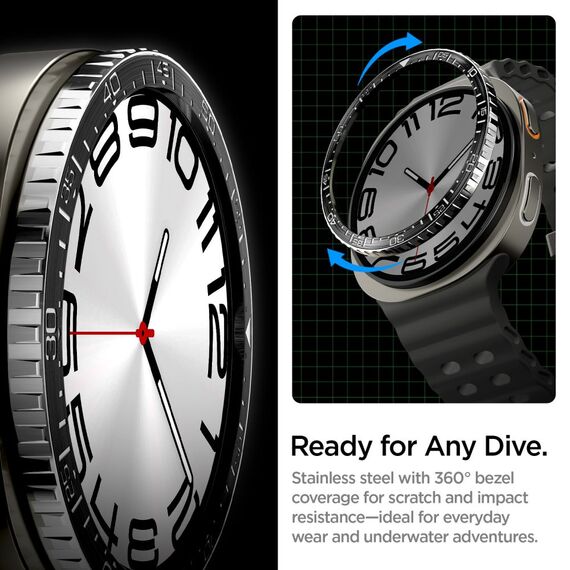 Spigen Bezel Tune Diver Cover for Samsung Galaxy Watch 8 44mm - Black
