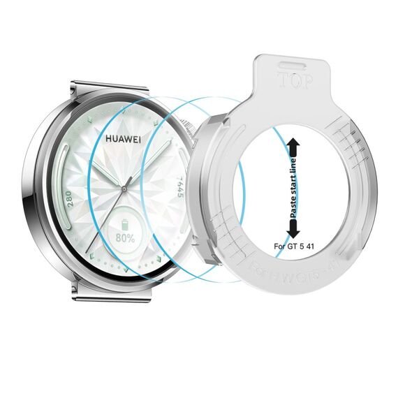Tech-Protect Easy Set+ 2-pack tempered glass for Huawei Watch GT 5 41 mm - transparent | Techbox