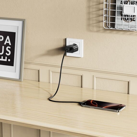 Tech-Protect NC20W USB-C 1-Port PD20W Wall Charger - Black