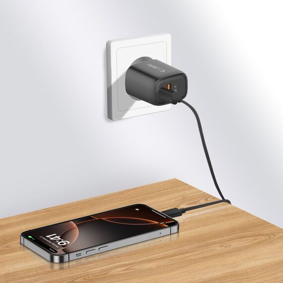 Tech-Protect NCA20 PD 20W / QC3.0 USB-A / USB-C wall charger - black