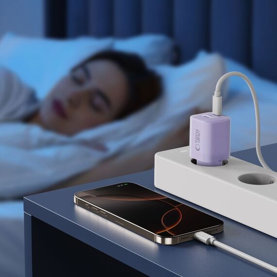 Tech-Protect NCM33 PD 33W QC3.0 USB-C / USB-C Wall Charger - Purple