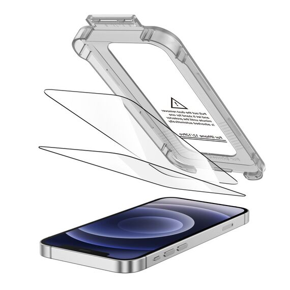 Tech-Protect Quick Set+ 2-pack tempered glass for iPhone 12 / 12 Pro - black | Techbox