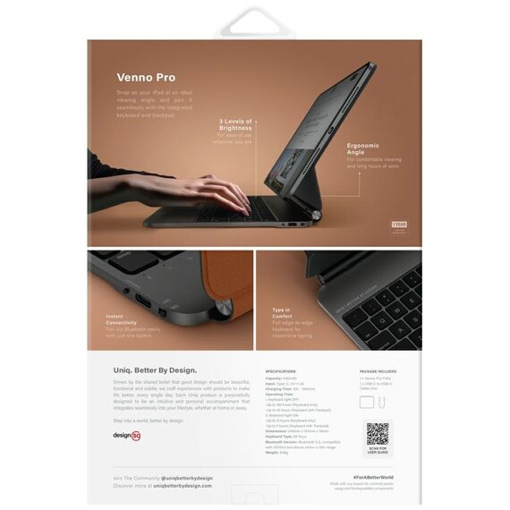 Uniq Venno Pro Magnetic Smart Case with Keyboard for iPad 11" 2025 / iPad Air 11" 2024 / 2025 / iPad Pro 11" 2018 / 2020 / 2021 / 2022 / 2024 - Brown - Tablet Accessories - Tablet PC & Accessories - Techbox