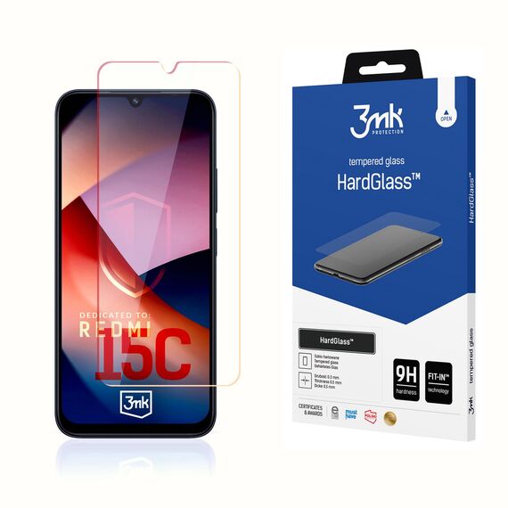 3mk HardGlass tempered glass for Xiaomi Redmi 15C | Techbox