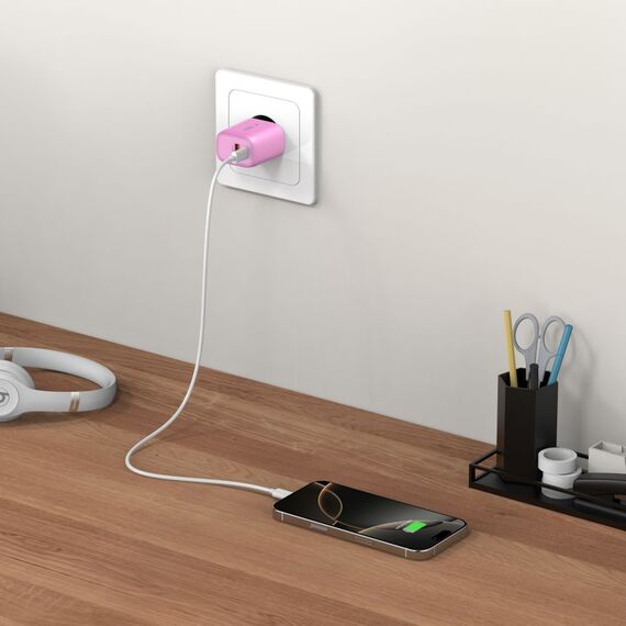 Tech-Protect NCA20 PD 20W QC3.0 USB-A / USB-C Wall Charger - Pink