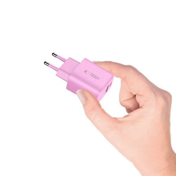 Tech-Protect NCA30 PD 30W QC3.0 USB-A / USB-C Wall Charger - Pink