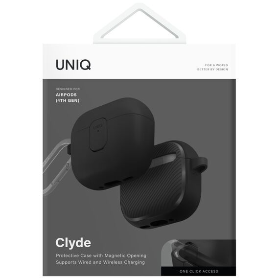 Uniq Clyde Lock Case for AirPods 4 - Black | Techbox