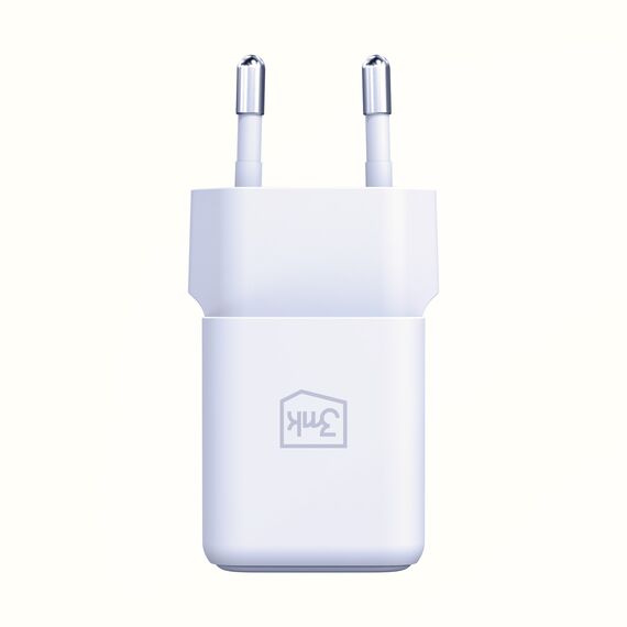 3mk Hyper GaN Charger 20W QC4+ PD PPS USB-C USB-A Wall Charger - White