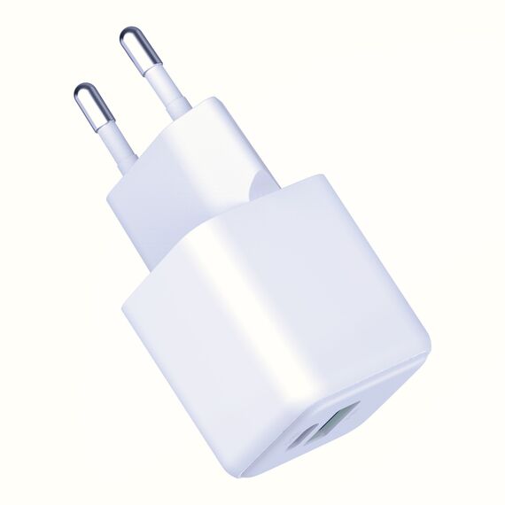 3mk Hyper GaN Charger 20W QC4+ PD PPS USB-C USB-A Wall Charger - White