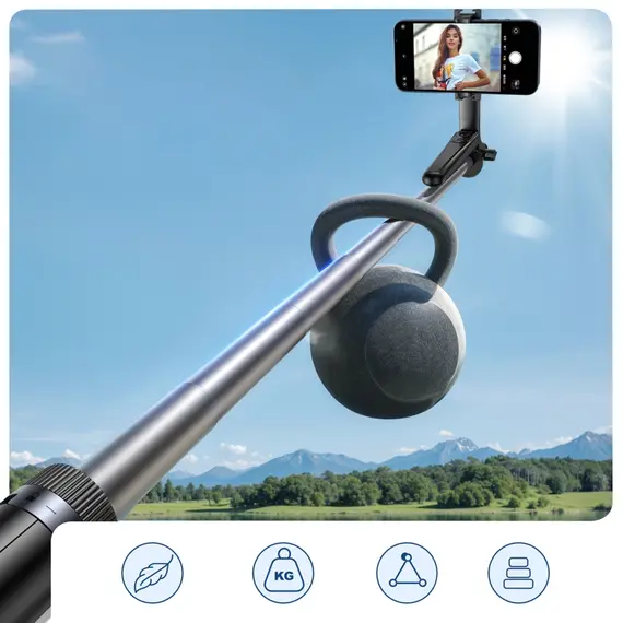 Selfie stick Wozinsky WC1Y70S teleskopowy tripod 1.7m z uchwytem na telefon - czarny