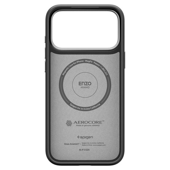 Spigen Enzo Aramid "T" MagSafe Case for iPhone 17 Pro - Black and Silver | Techbox