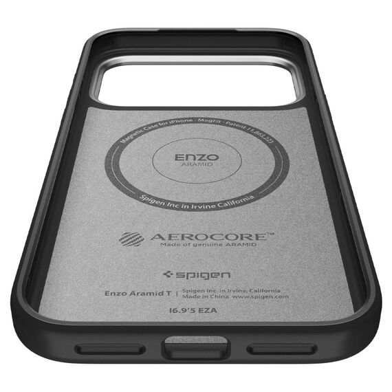 Spigen Enzo Aramid "T" MagSafe Case for iPhone 17 Pro - Black and Silver | Techbox