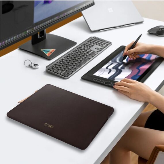 Tech-Protect Fleece Laptop Bag 13-14" - Brown | Techbox