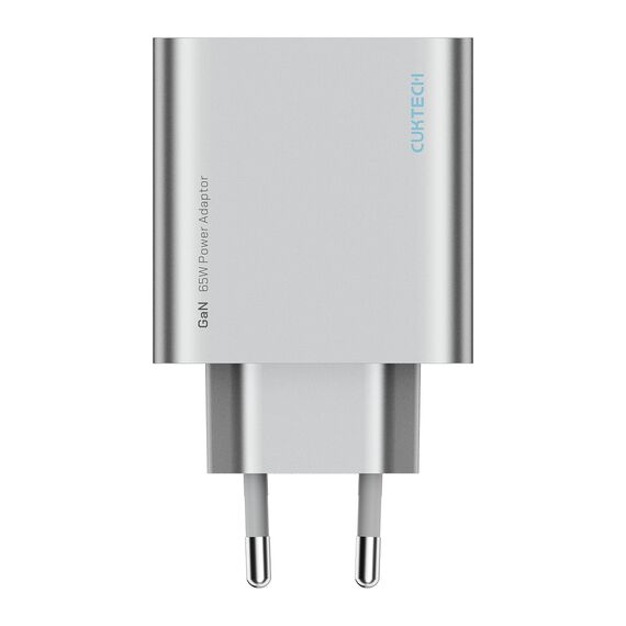Cuktech 65W GaN 2xUSB-C 1xUSB-A Wall Charger - Gray - Travel Chargers - Smartphone Chargers - Techbox