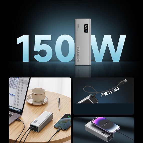 Cuktech P+Series No. 15 Powerbank 150W 20000mAh - Gray - Travel Chargers - Smartphone Chargers - Techbox