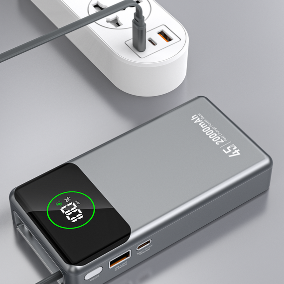 Dudao K31 Pro 45W 20000mAh Power Bank with Built-in Retractable USB-C Cable - Gray - Travel Chargers - Smartphone Chargers - Techbox