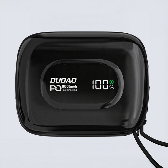 Dudao K32 Powerbank 22.5W 10000 mAh with Built-in USB-C/ Lightning Cable - Black | Techbox